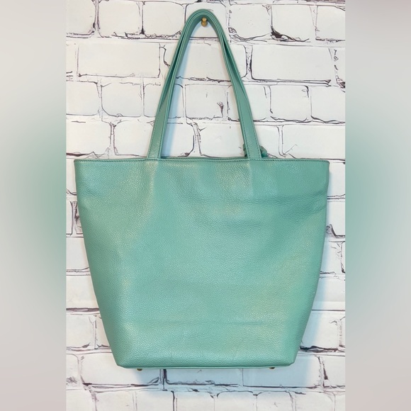 ONNA EHRLICH LEATHER SEA-FOAM GREEN  SHOULDER BAG TOTE PURSE HANDBAG - Picture 10 of 11